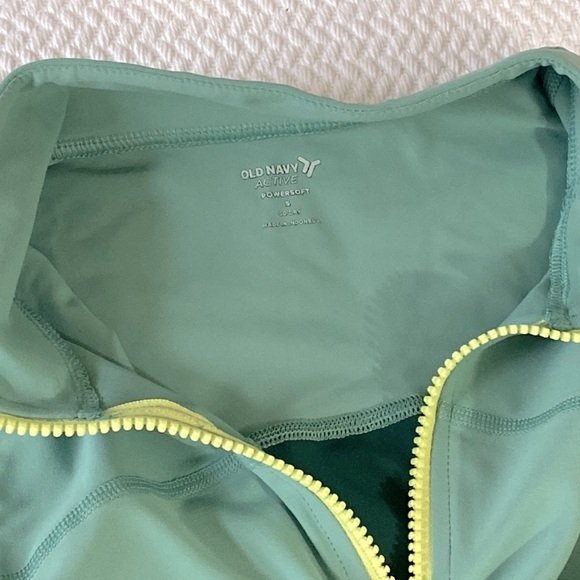 OLD NAVY maternity sport athletic tank top sz s nwt green zip front stretch mock - Picture 6 of 9